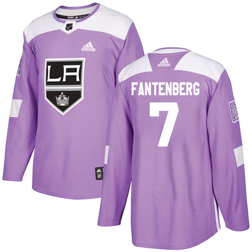 Adidas Kings #7 Oscar Fantenberg Purple Authentic Fights Cancer Stitched NHL Jersey - Click Image to Close
